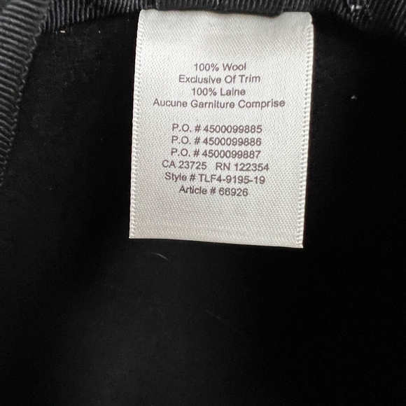 Auxiliary Wide Brim Felt Hat Floppy Black Ribbon Trim Size S/M 100% Wool - Picture 6 of 7